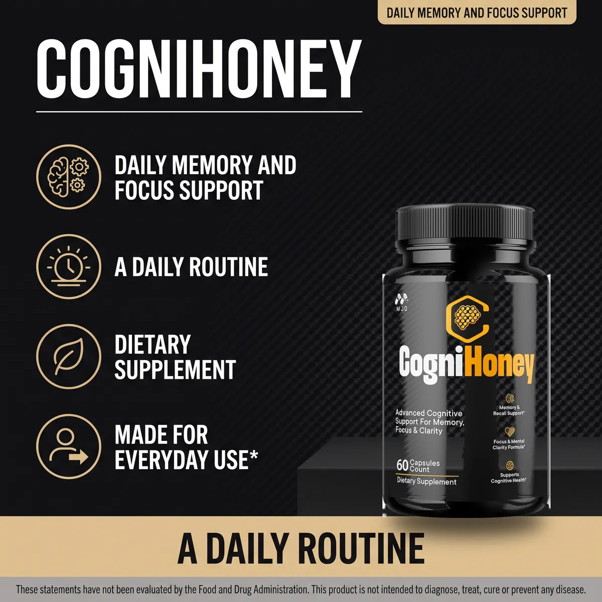 Cognihoney daily memory and focus support: a dietary supplement made for everyday use