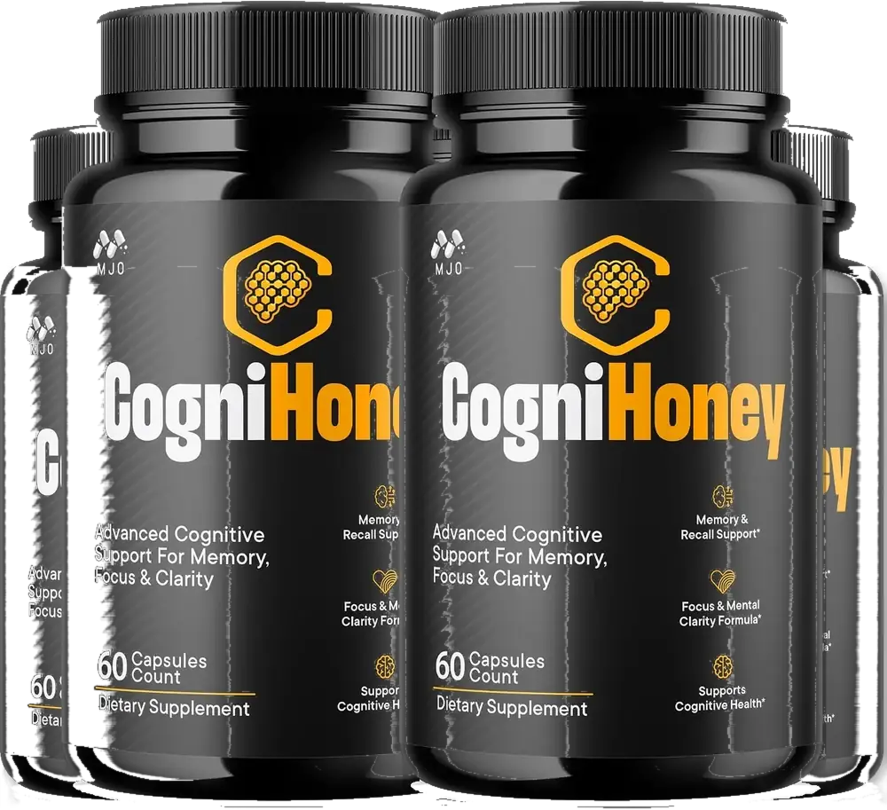 Cognihoney six-bottle best-value package of memory and focus capsules